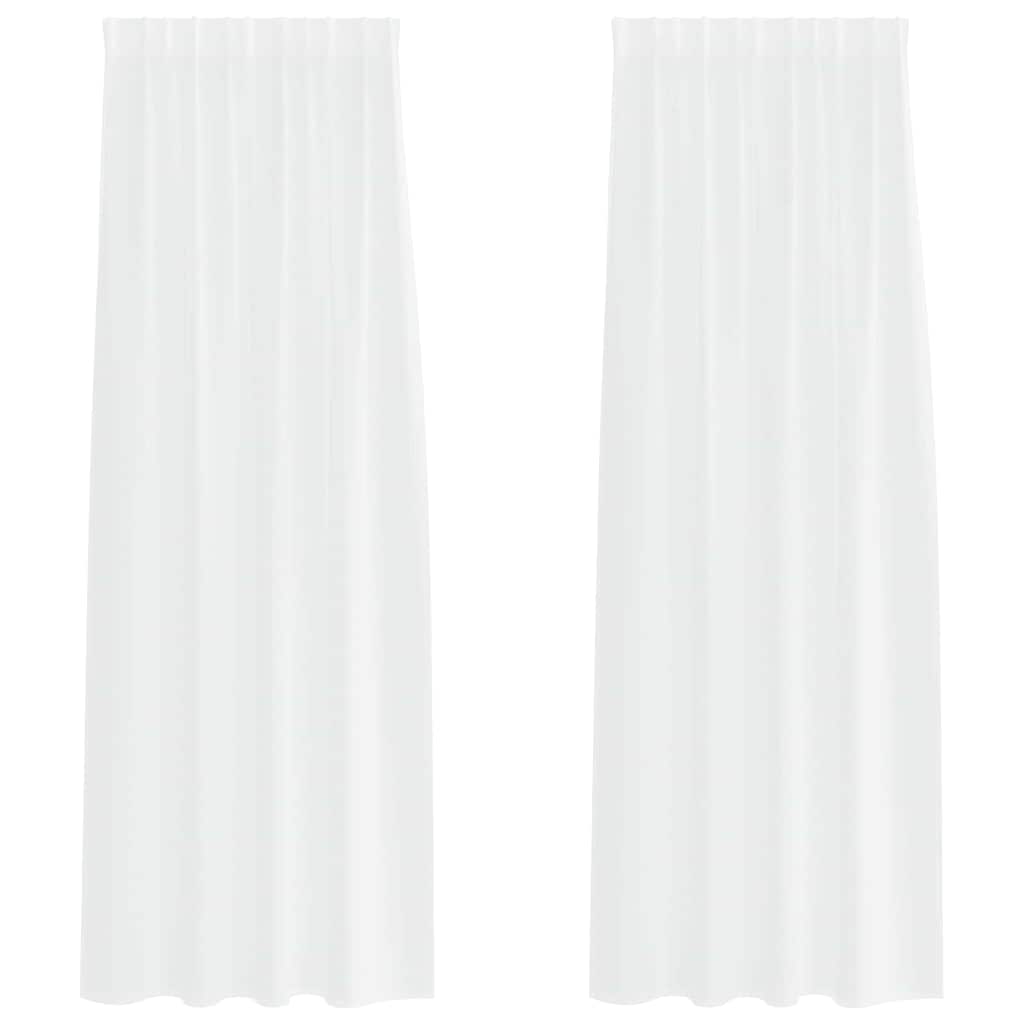 vidaXL Voile-Vorhang mit Vorhängen 2 pcs Weiß 225 x 140 cm Polyester