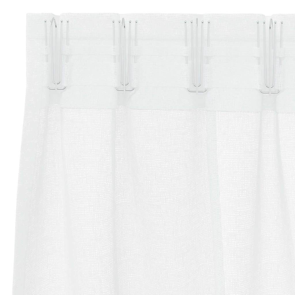 vidaXL Voile-Vorhang mit Vorhängen 2 pcs Weiß 245 x 140 cm Polyester