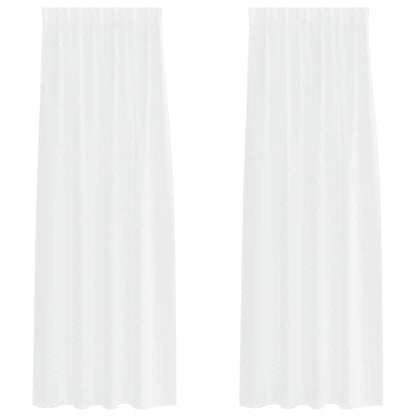 vidaXL Voile-Vorhang mit Vorhängen 2 pcs Weiß 245 x 140 cm Polyester