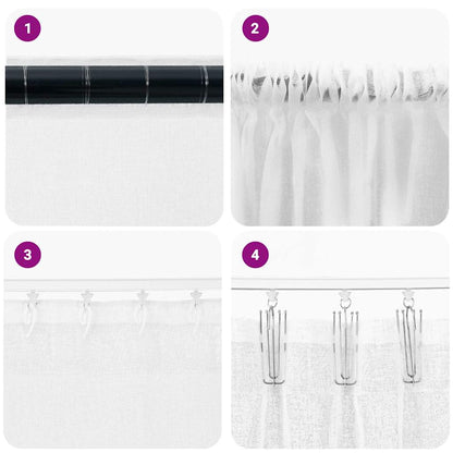 vidaXL Voile-Vorhang mit Vorhängen 2 pcs Weiß 260 x 140 cm Polyester