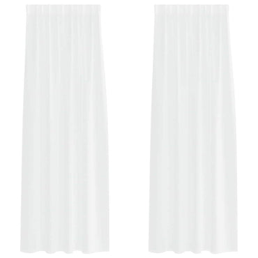 vidaXL Voile-Vorhang mit Vorhängen 2 pcs Weiß 260 x 140 cm Polyester