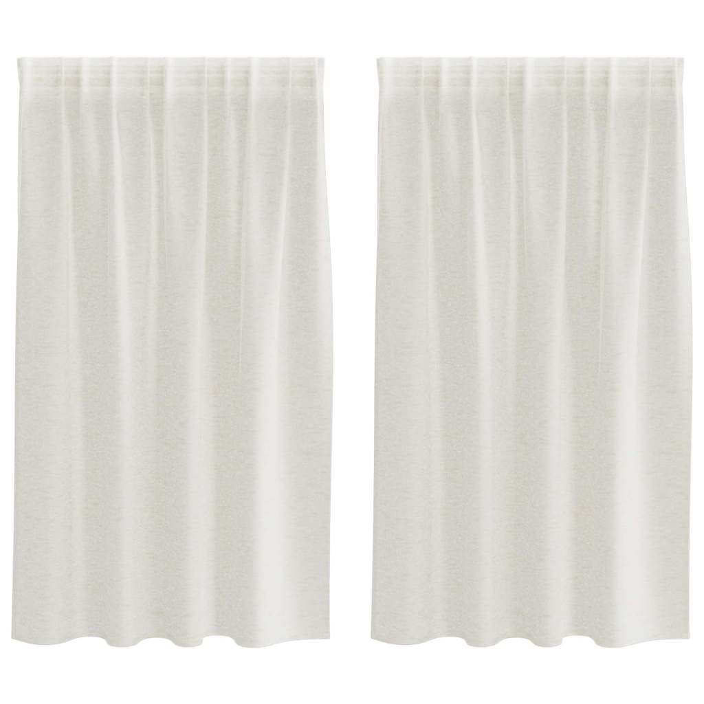 Voile-Vorhang mit Vorhängen 2 pcs Creme 140 x 140 cm Polyester