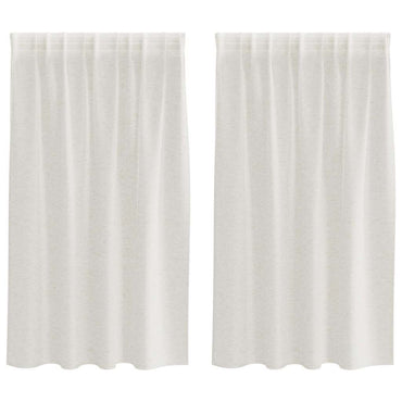 vidaXL Voile-Vorhang mit Vorhängen 2 pcs Creme 140 x 140 cm Polyester