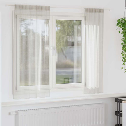 Voile-Vorhang mit Vorhängen 2 pcs Creme 175 x 140 cm Polyester