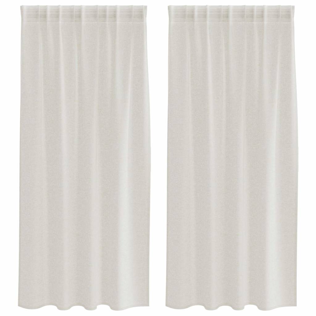 Voile-Vorhang mit Vorhängen 2 pcs Creme 175 x 140 cm Polyester