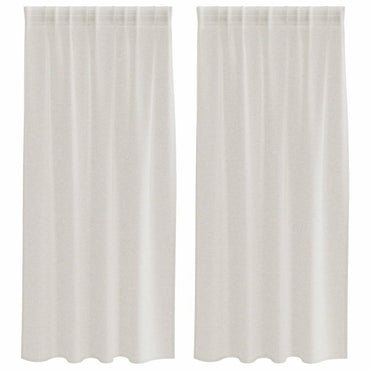 vidaXL Voile-Vorhang mit Vorhängen 2 pcs Creme 175 x 140 cm Polyester