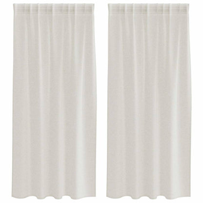 Voile-Vorhang mit Vorhängen 2 pcs Creme 175 x 140 cm Polyester
