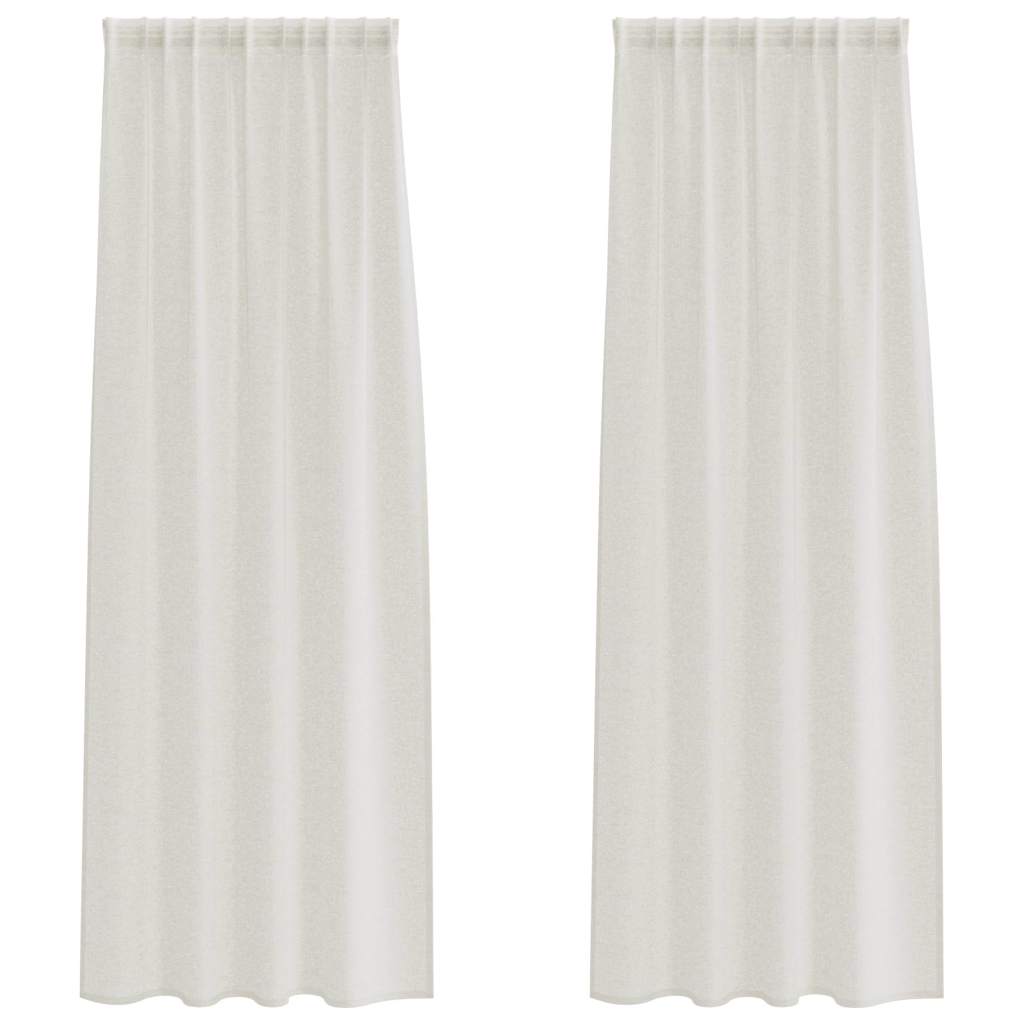 vidaXL Voile-Vorhang mit Vorhängen 2 pcs Creme 225 x 140 cm Polyester