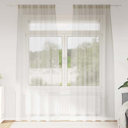 vidaXL Voile-Vorhang mit Vorhängen 2 pcs Creme 260 x 140 cm Polyester