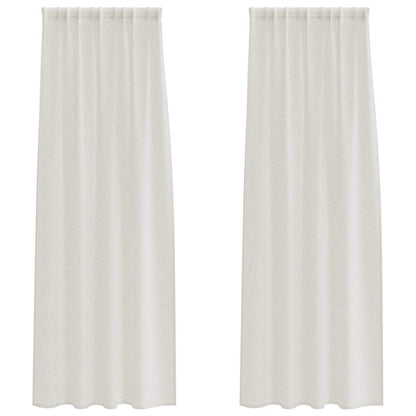vidaXL Voile-Vorhang mit Vorhängen 2 pcs Creme 260 x 140 cm Polyester