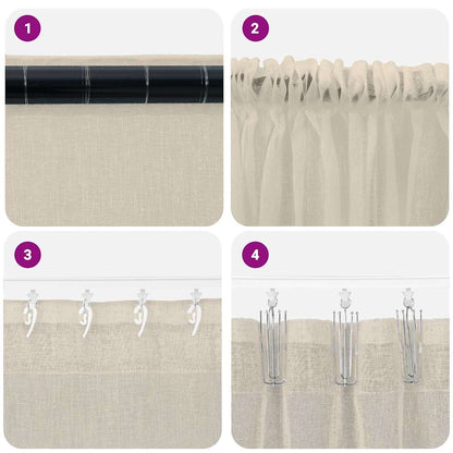 vidaXL Voile-Vorhang mit Vorhängen 2 pcs Sand 140 x 140 cm Polyester