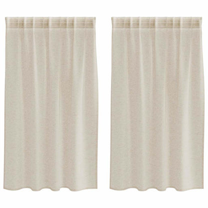 vidaXL Voile-Vorhang mit Vorhängen 2 pcs Sand 140 x 140 cm Polyester