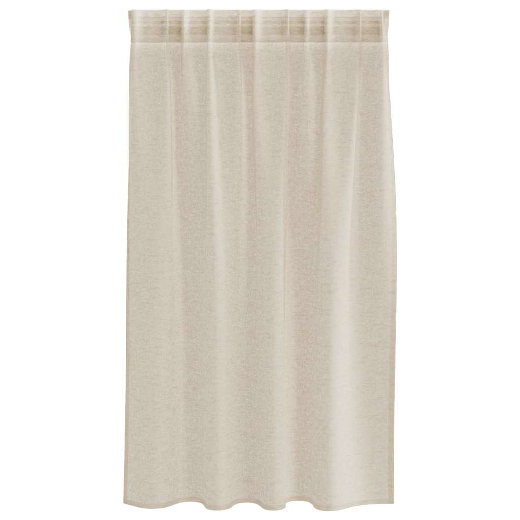 vidaXL Voile-Vorhang mit Vorhängen 2 pcs Sand 140 x 140 cm Polyester