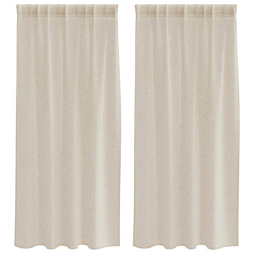 vidaXL Voile-Vorhang mit Vorhängen 2 pcs Sand 175 x 140 cm Polyester