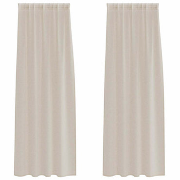 vidaXL Voile-Vorhang mit Vorhängen 2 pcs Sand 225 x 140 cm Polyester