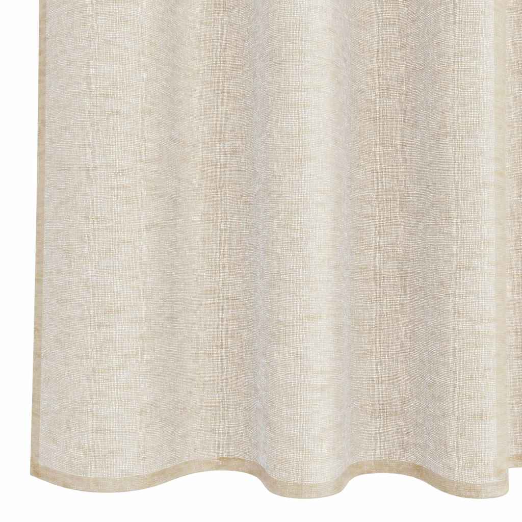 Voile-Vorhang mit Vorhängen 2 pcs Sand 245 x 140 cm Polyester