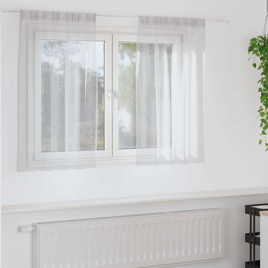 vidaXL Voile-Vorhang 2 pcs Hellgrau 140 x 140 cm Polyester