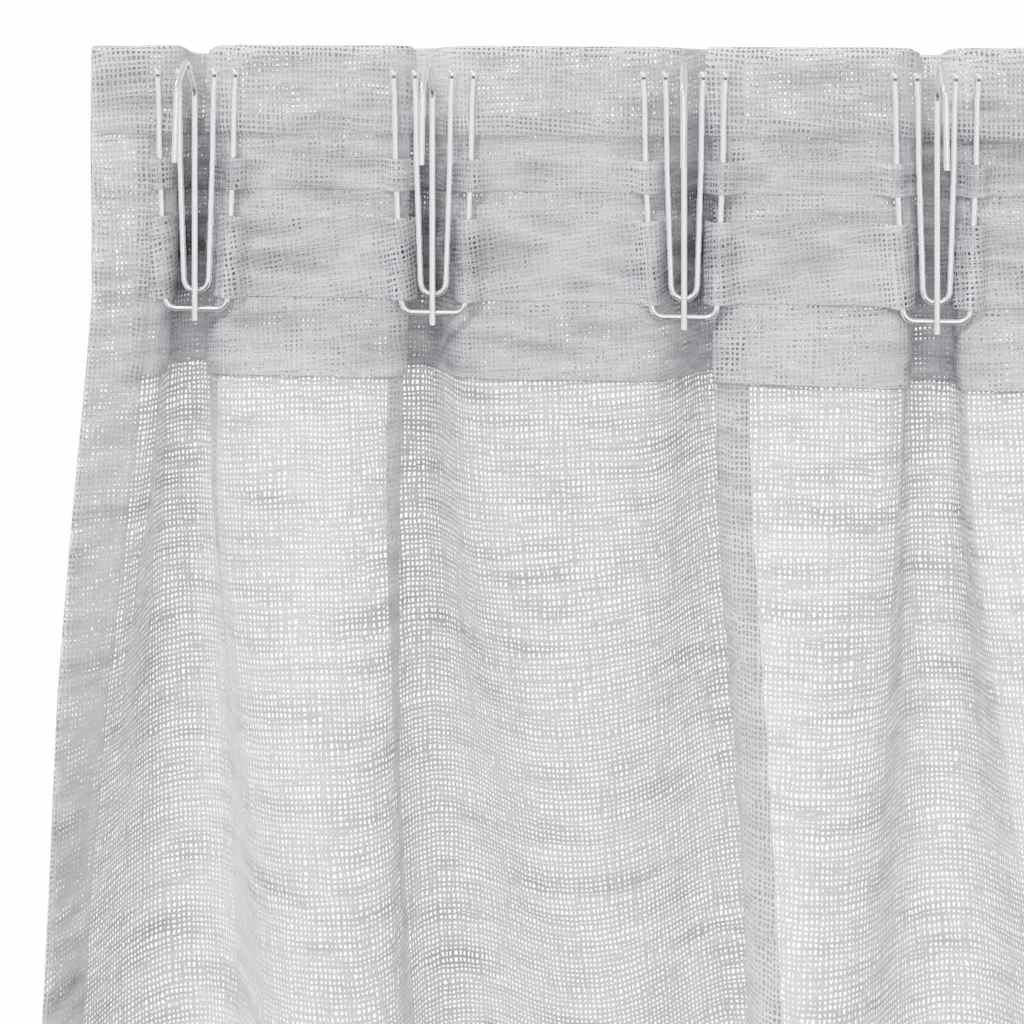 vidaXL Voile-Vorhang 2 pcs Hellgrau 225 x 140 cm Polyester