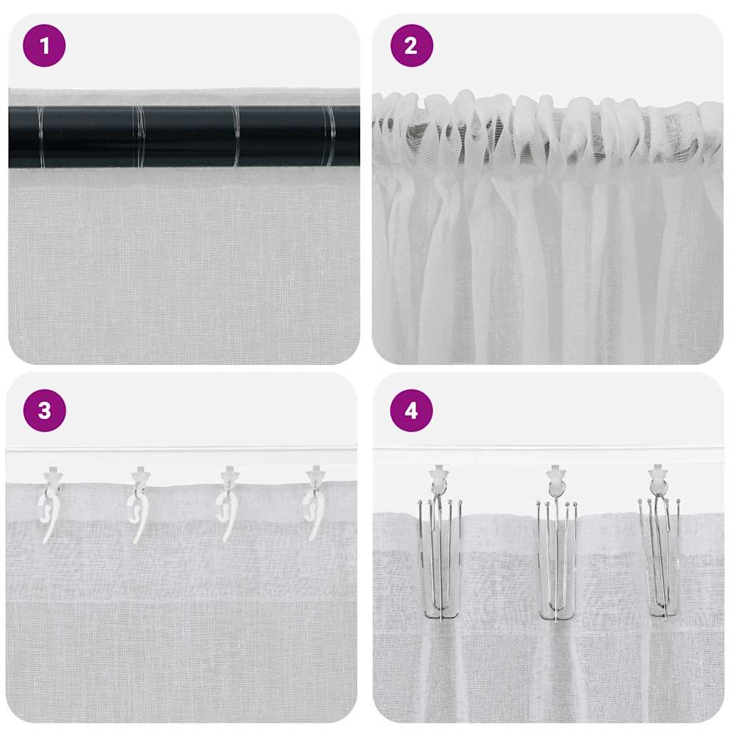 vidaXL Voile-Vorhang 2 pcs Hellgrau 225 x 140 cm Polyester