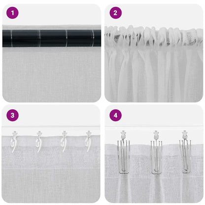 vidaXL Voile-Vorhang 2 pcs Hellgrau 225 x 140 cm Polyester
