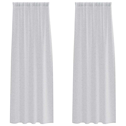 vidaXL Voile-Vorhang 2 pcs Hellgrau 225 x 140 cm Polyester