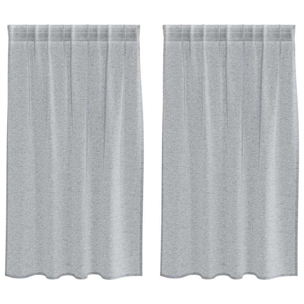 Voile-Vorhang 2 pcs Dunkelgrau 140 x 140 cm Polyester