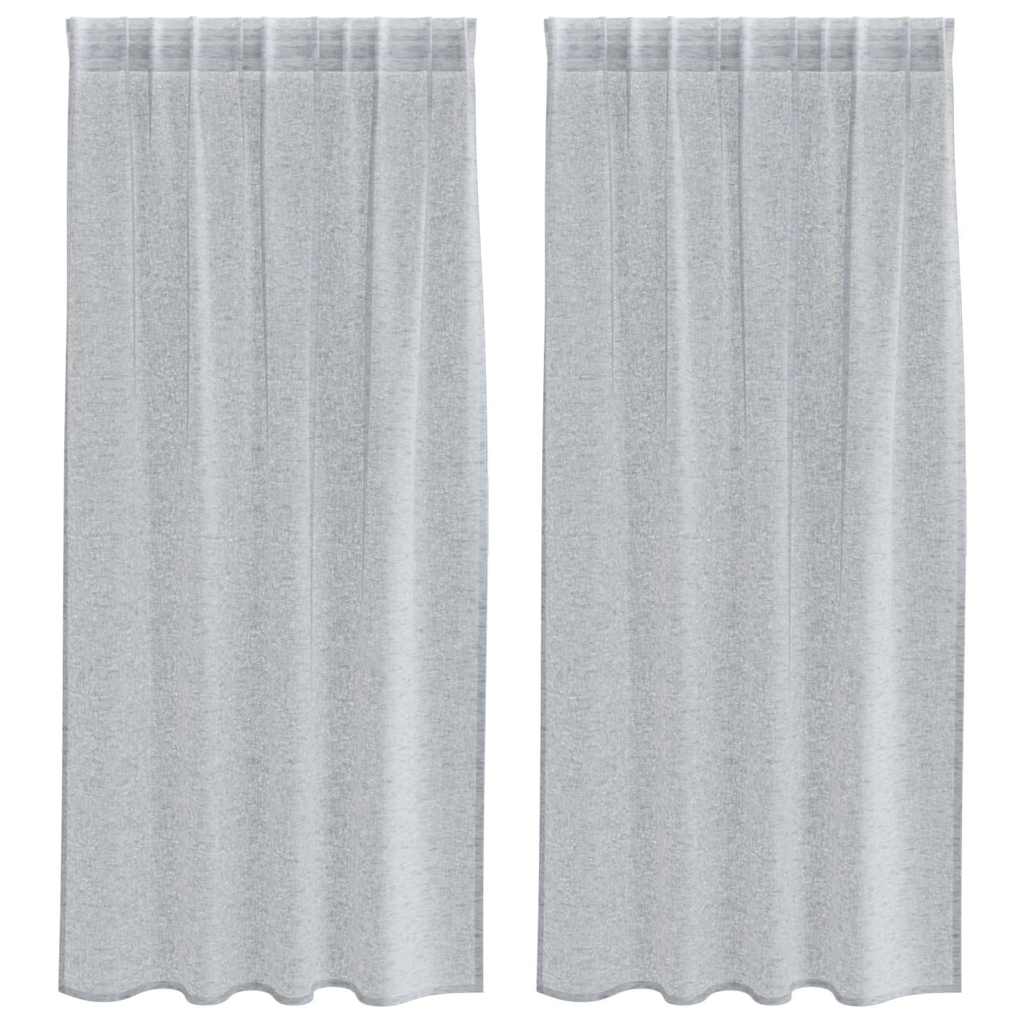 Voile-Vorhang 2 pcs Dunkelgrau 175 x 140 cm Polyester