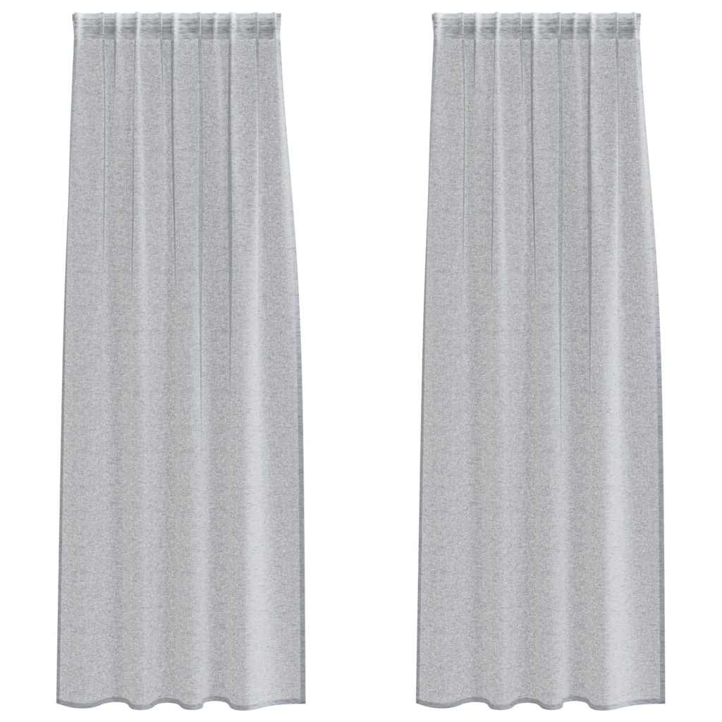 Voile-Vorhang 2 pcs Dunkelgrau 225 x 140 cm Polyester
