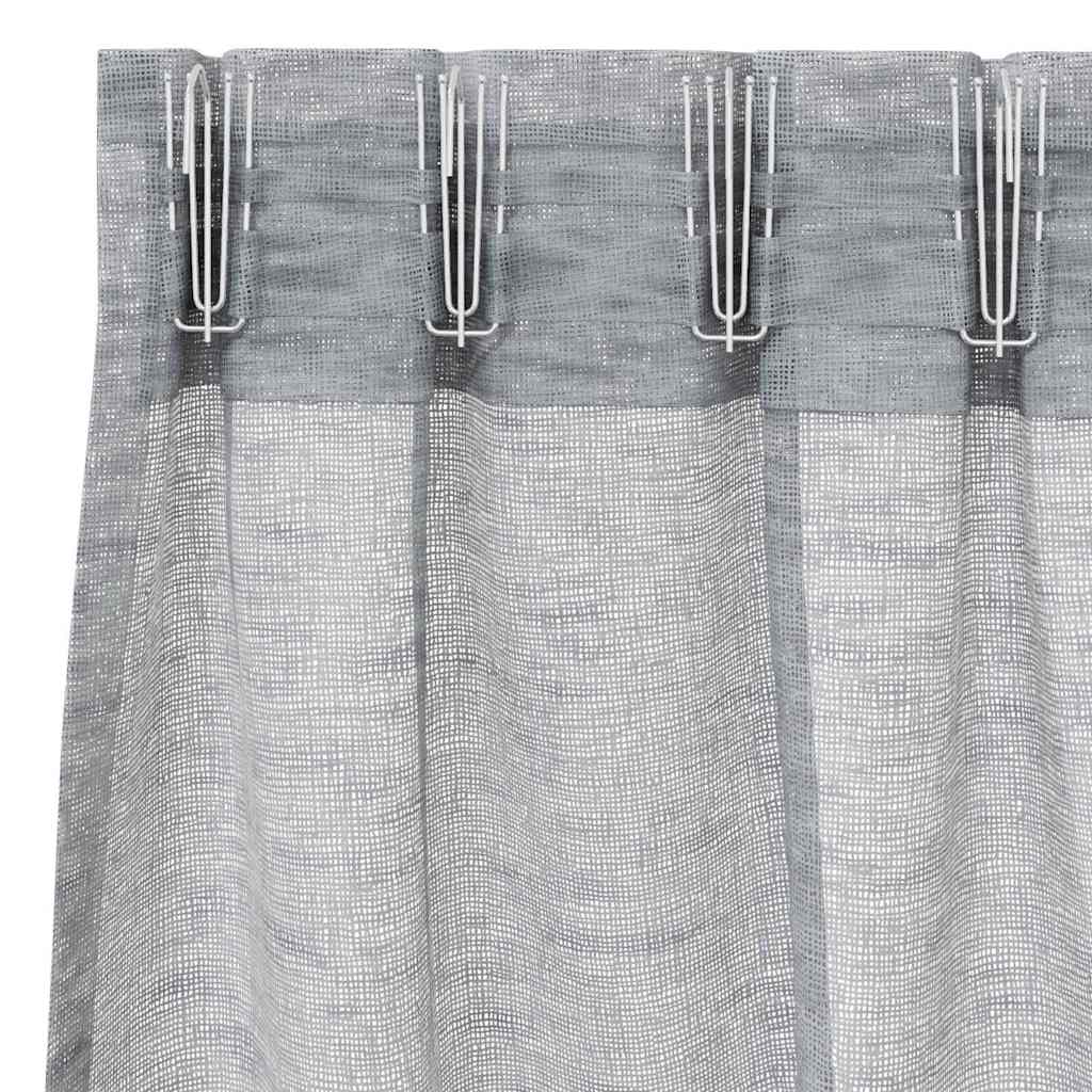vidaXL Voile-Vorhang 2 pcs Dunkelgrau 245 x 140 cm Polyester