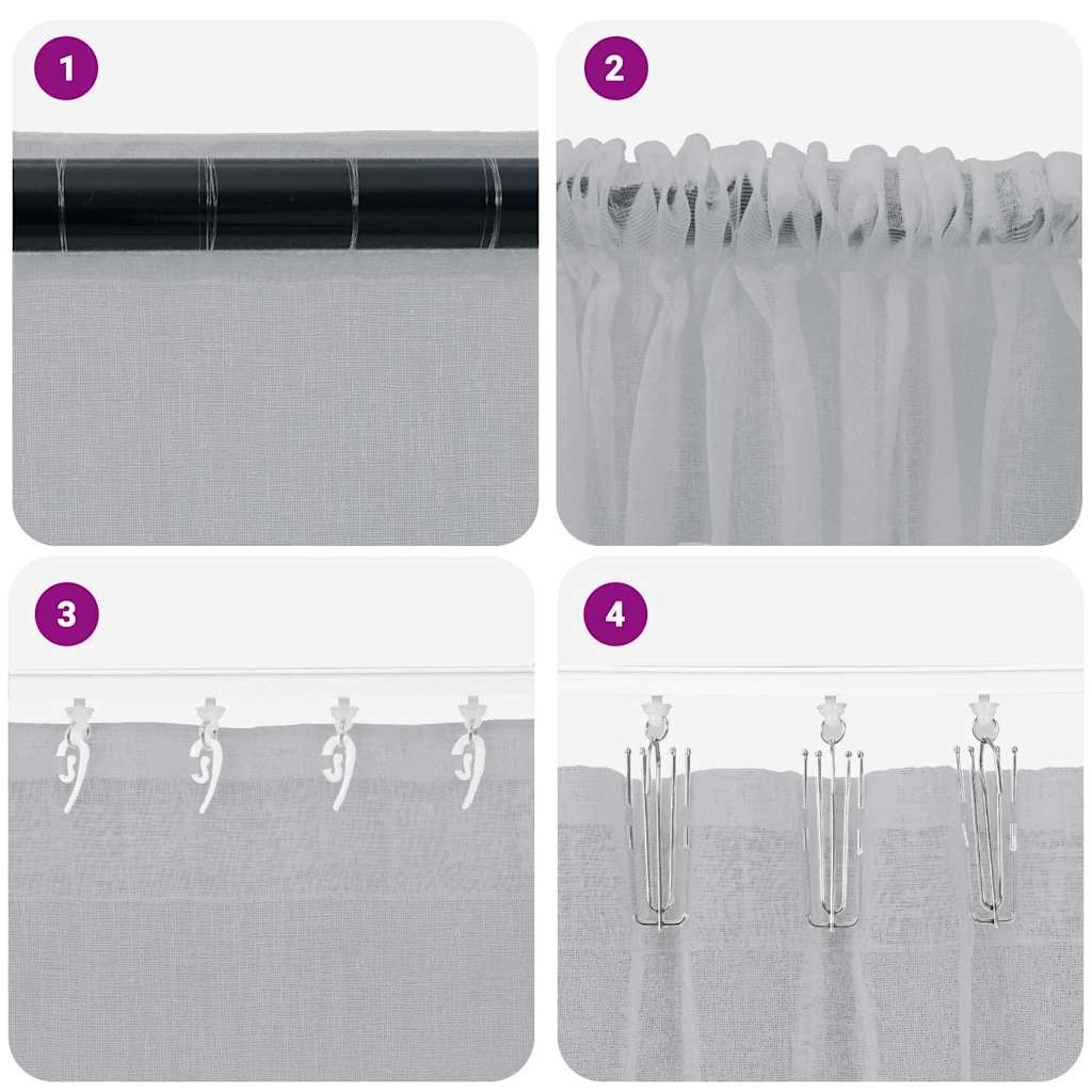 vidaXL Voile-Vorhang 2 pcs Dunkelgrau 245 x 140 cm Polyester