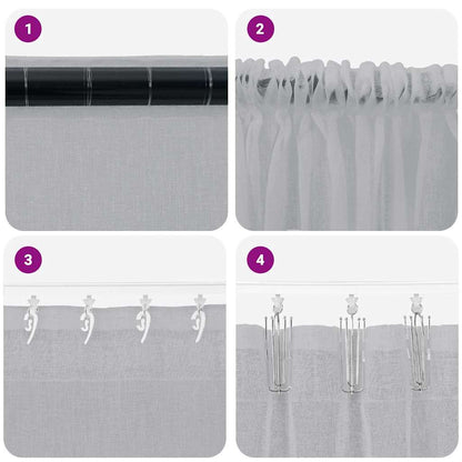 vidaXL Voile-Vorhang 2 pcs Dunkelgrau 245 x 140 cm Polyester