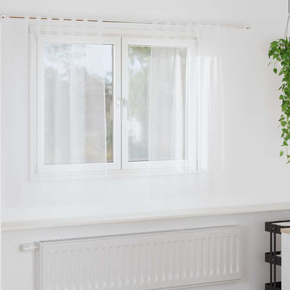 vidaXL Voile-Vorhang mit Vorhängen 2 pcs Weiß 140 x 140 cm Polyester