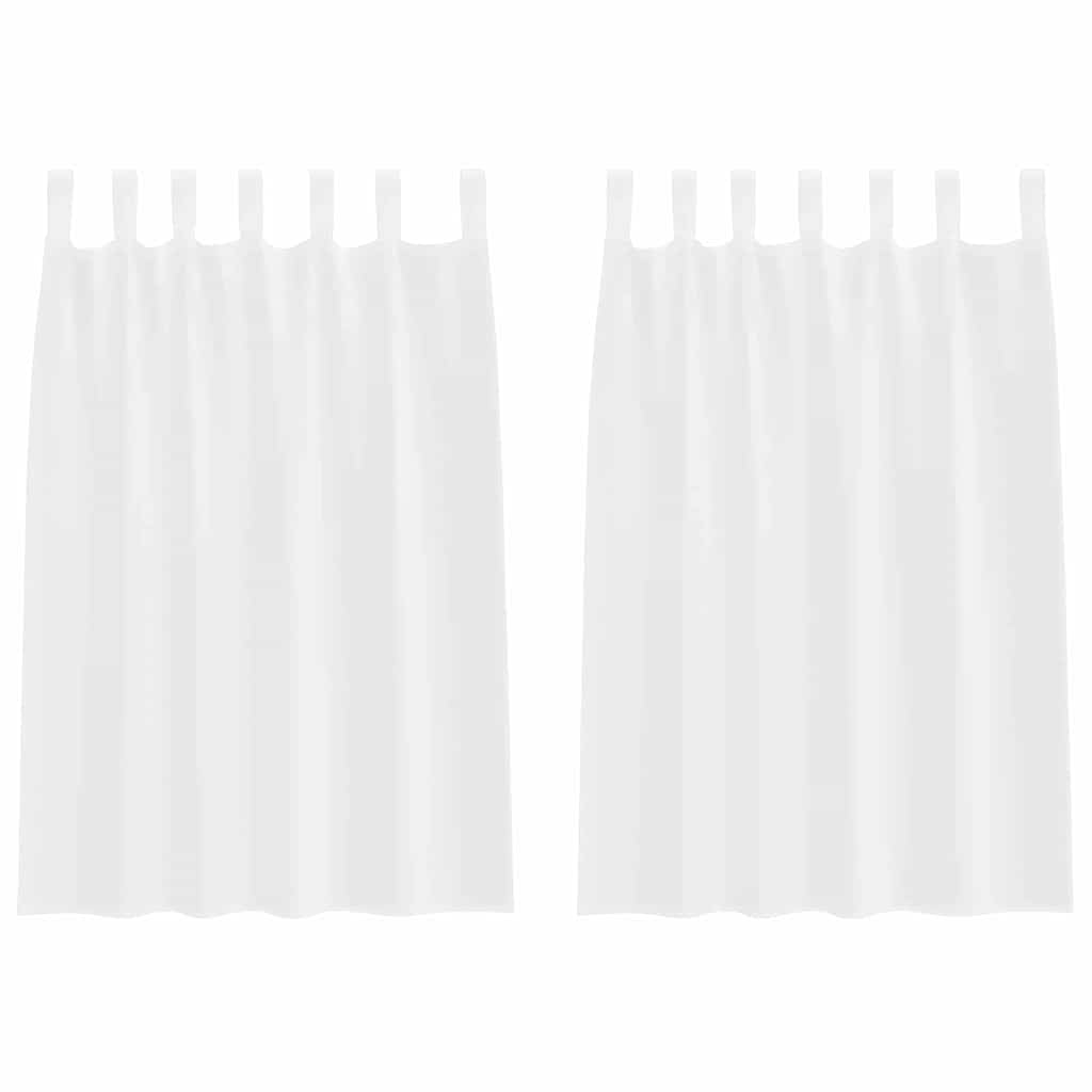 vidaXL Voile-Vorhang mit Vorhängen 2 pcs Weiß 140 x 140 cm Polyester