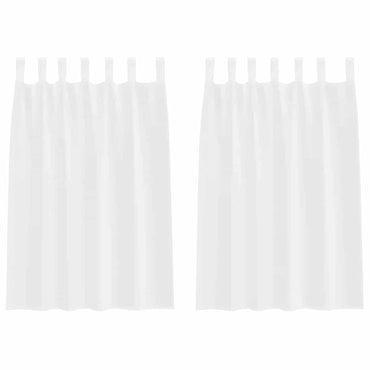 vidaXL Voile-Vorhang mit Vorhängen 2 pcs Weiß 140 x 140 cm Polyester