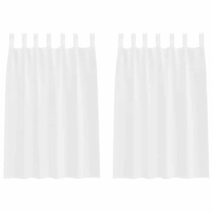 vidaXL Voile-Vorhang mit Vorhängen 2 pcs Weiß 140 x 140 cm Polyester