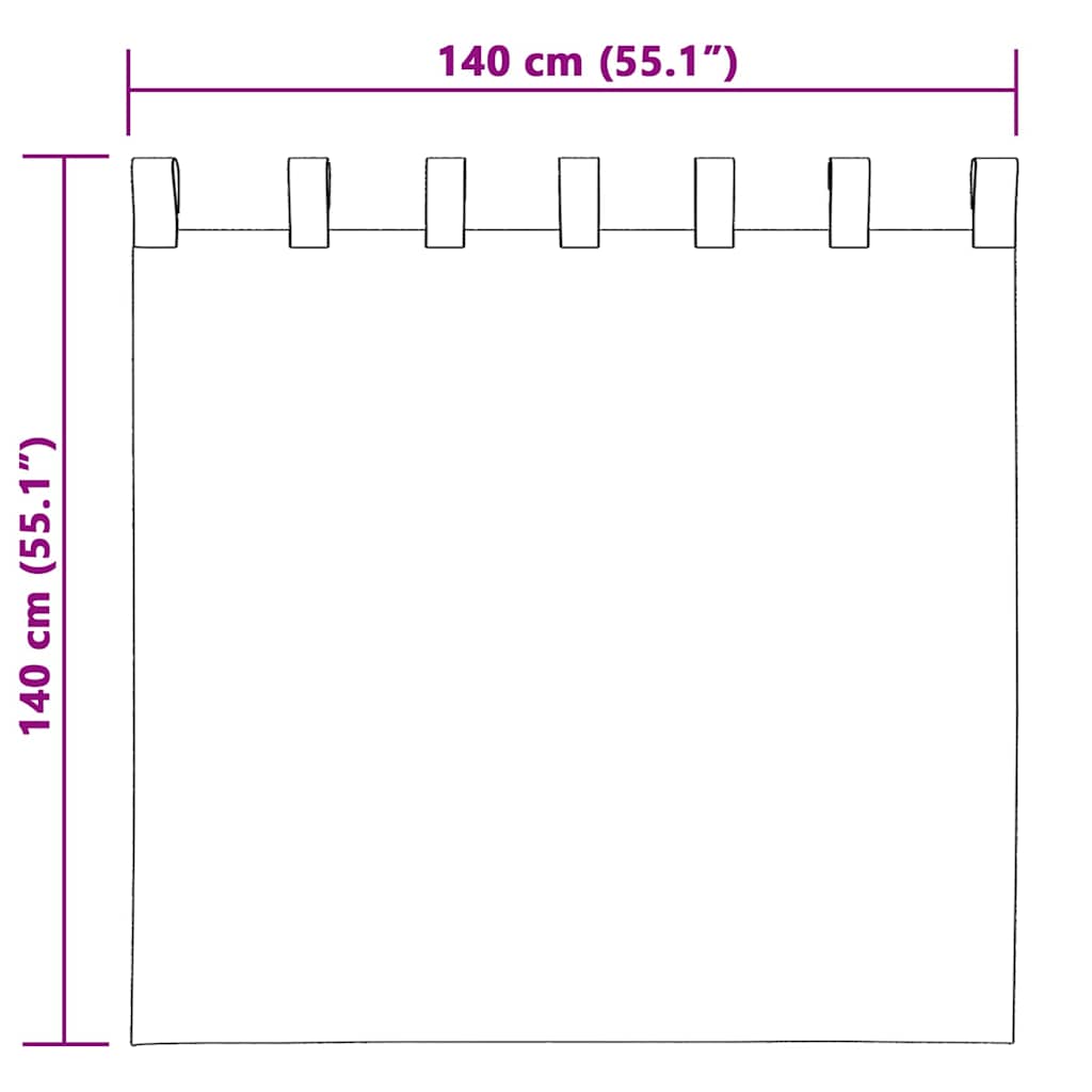 vidaXL Voile-Vorhang mit Vorhängen 2 pcs Weiß 140 x 140 cm Polyester