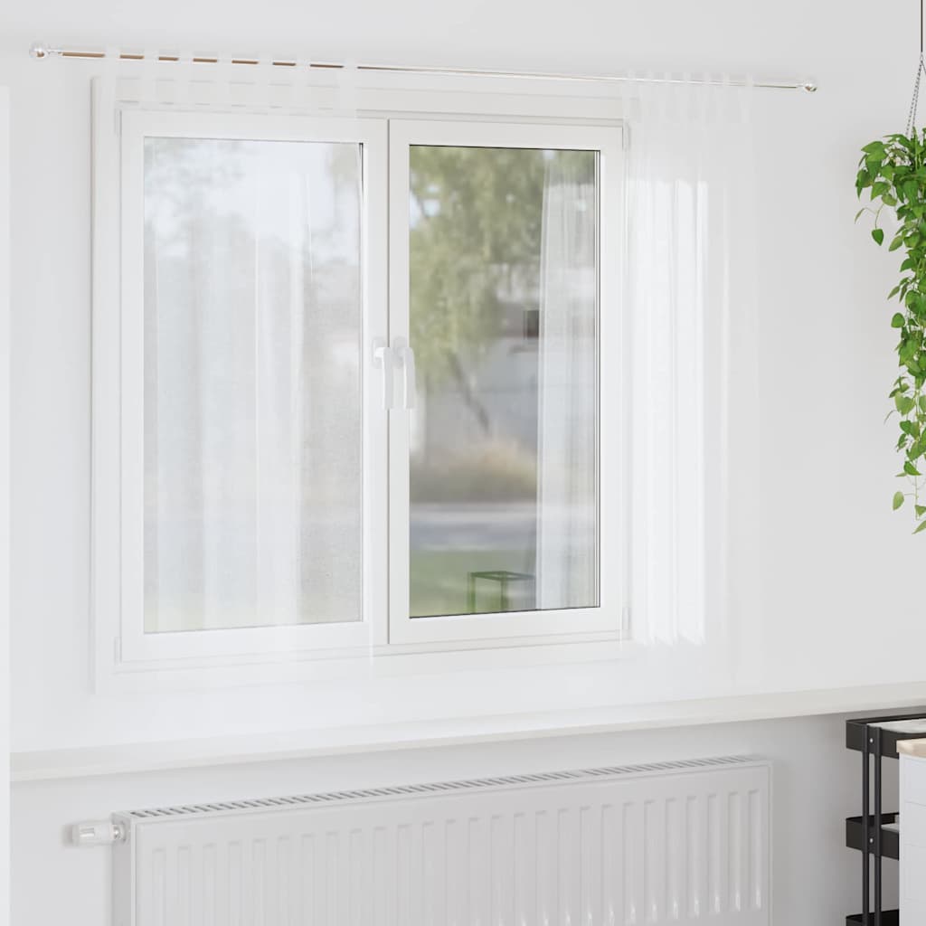 vidaXL Voilage avec rideaux 2 pcs Blanc 175 x 140 cm Polyester