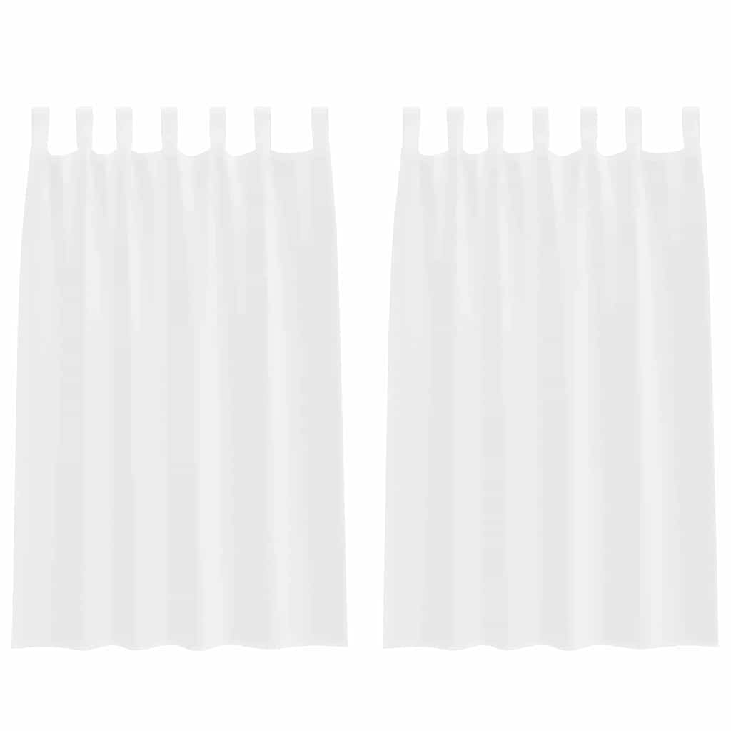 vidaXL Voilage avec rideaux 2 pcs Blanc 175 x 140 cm Polyester