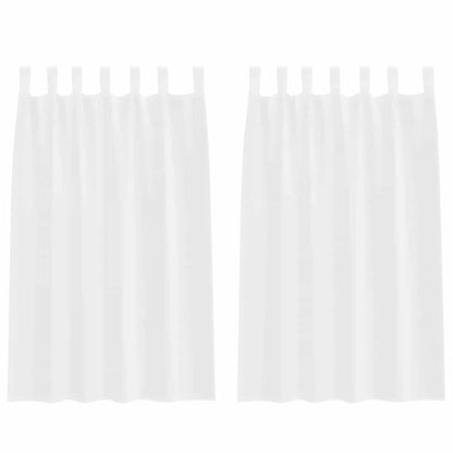 vidaXL Voilage avec rideaux 2 pcs Blanc 175 x 140 cm Polyester