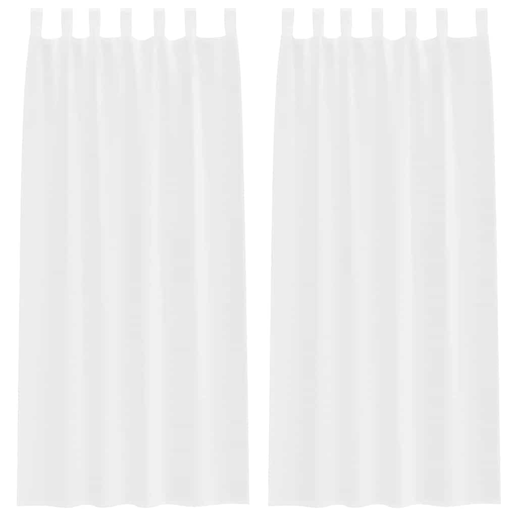vidaXL Voile-Vorhang mit Vorhängen 2 pcs Weiß 245 x 140 cm Polyester