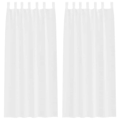 vidaXL Voile-Vorhang mit Vorhängen 2 pcs Weiß 245 x 140 cm Polyester