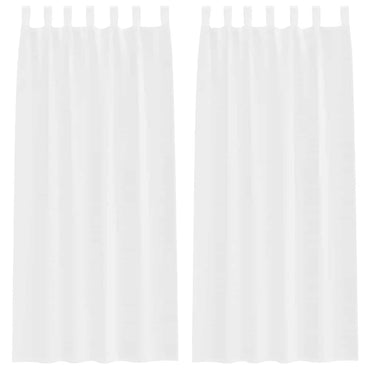 vidaXL Voile-Vorhang mit Vorhängen 2 pcs Weiß 260 x 140 cm Polyester