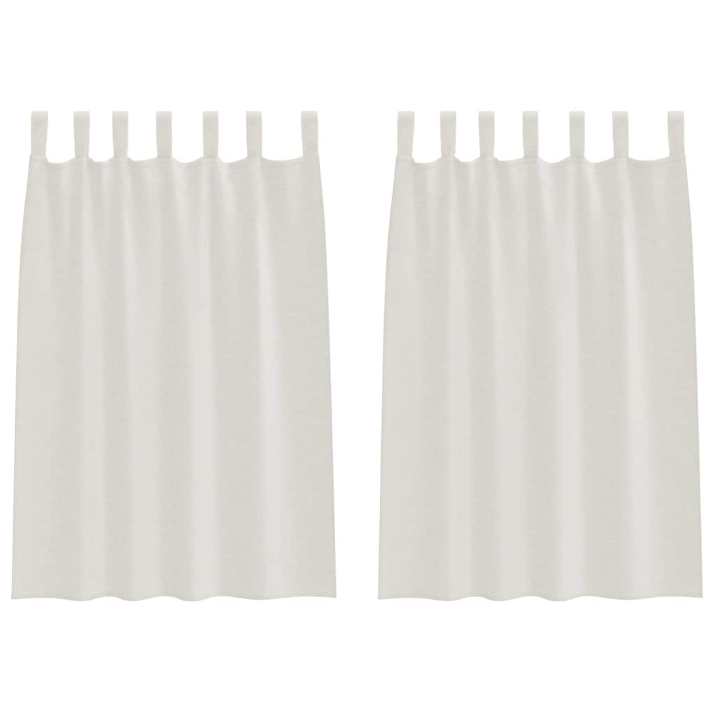 vidaXL Voile-Vorhang mit Vorhängen 2 pcs Creme 140 x 140 cm Polyester