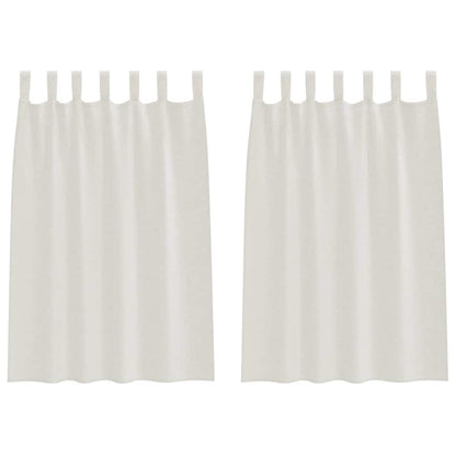 vidaXL Voile-Vorhang mit Vorhängen 2 pcs Creme 140 x 140 cm Polyester