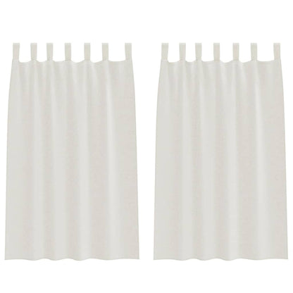 Voile-Vorhang mit Vorhängen 2 pcs Creme 175 x 140 cm Polyester