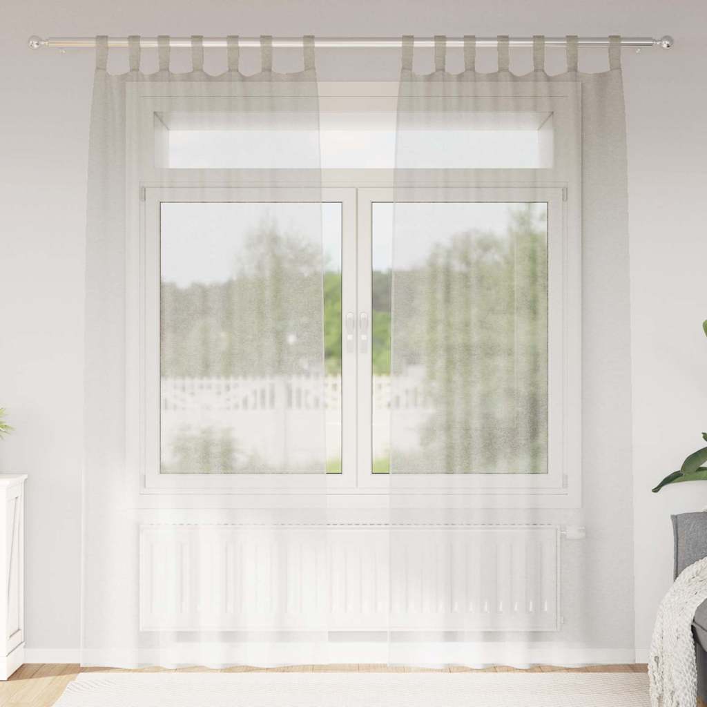 vidaXL Voilage rideaux 2 pcs Crème 225 x 140 cm Polyester