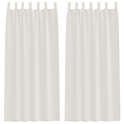 Voile-Vorhang mit Vorhängen 2 pcs Creme 245 x 140 cm Polyester