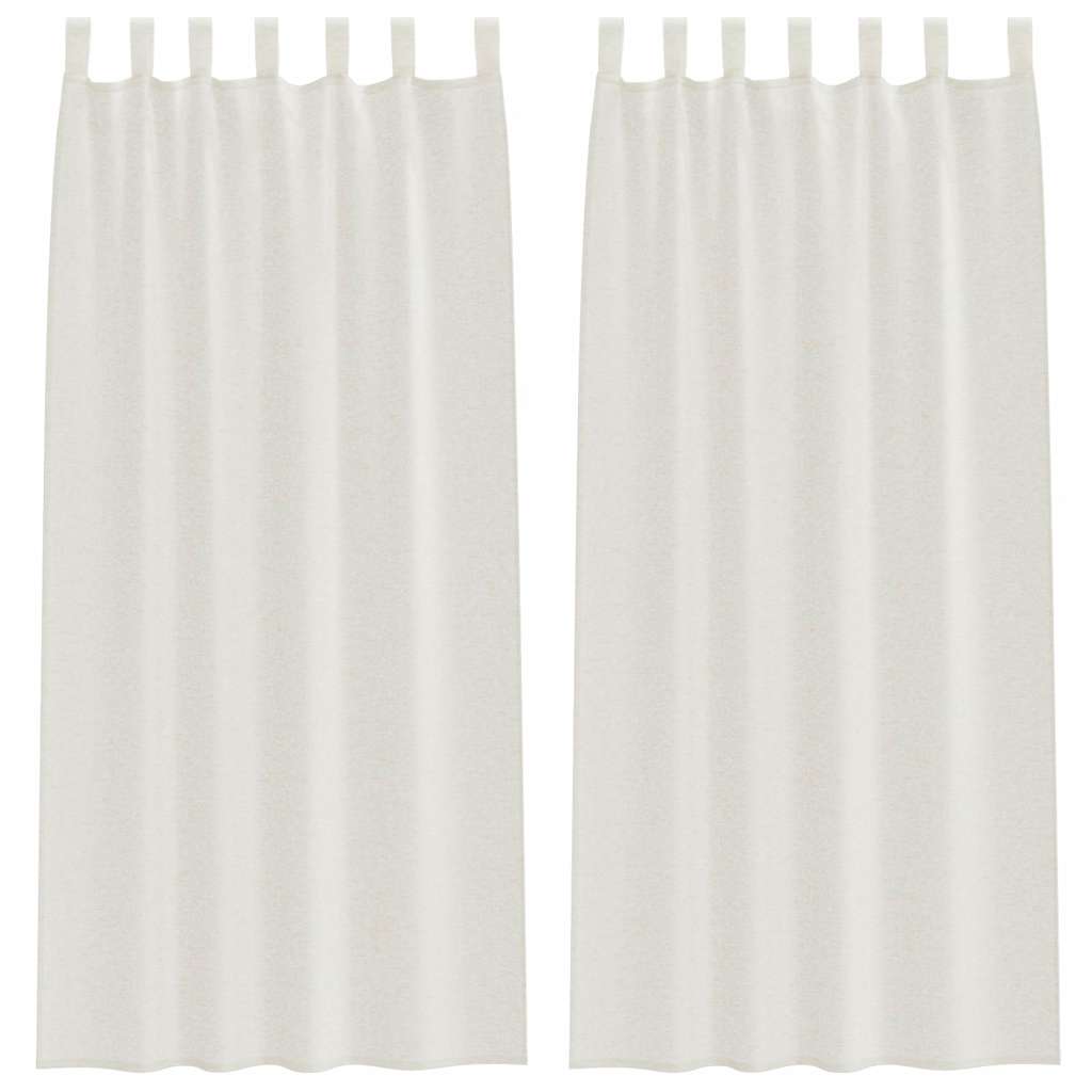 Voile-Vorhang mit Vorhängen 2 pcs Creme 260 x 140 cm Polyester