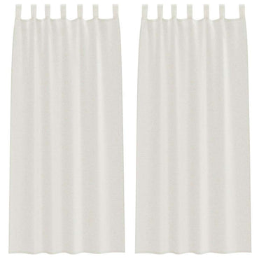 vidaXL Voile-Vorhang mit Vorhängen 2 pcs Creme 260 x 140 cm Polyester