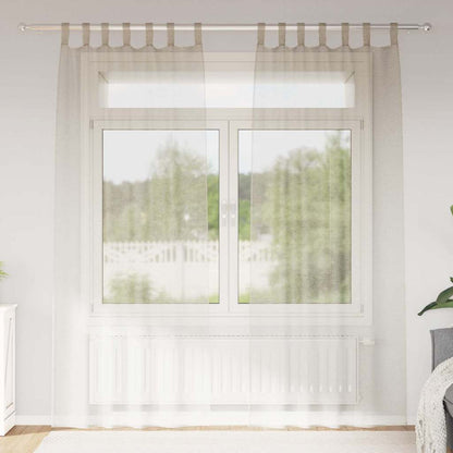 vidaXL Voile-Vorhang mit Vorhängen 2 pcs Sand 225 x 140 cm Polyester